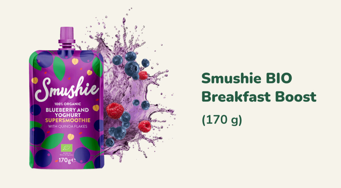 Dopolední svačinka ze 100% ovoce Smushie BIO Breakfast Boost (170 g)