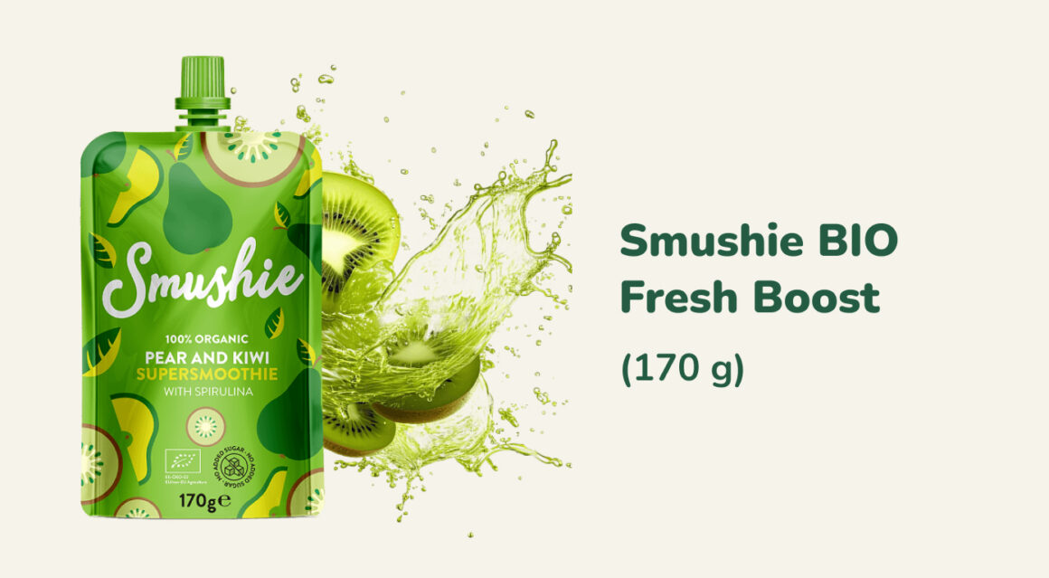 Dopolední svačinka ze 100% ovoce Smushie BIO Fresh Boost (170 g)