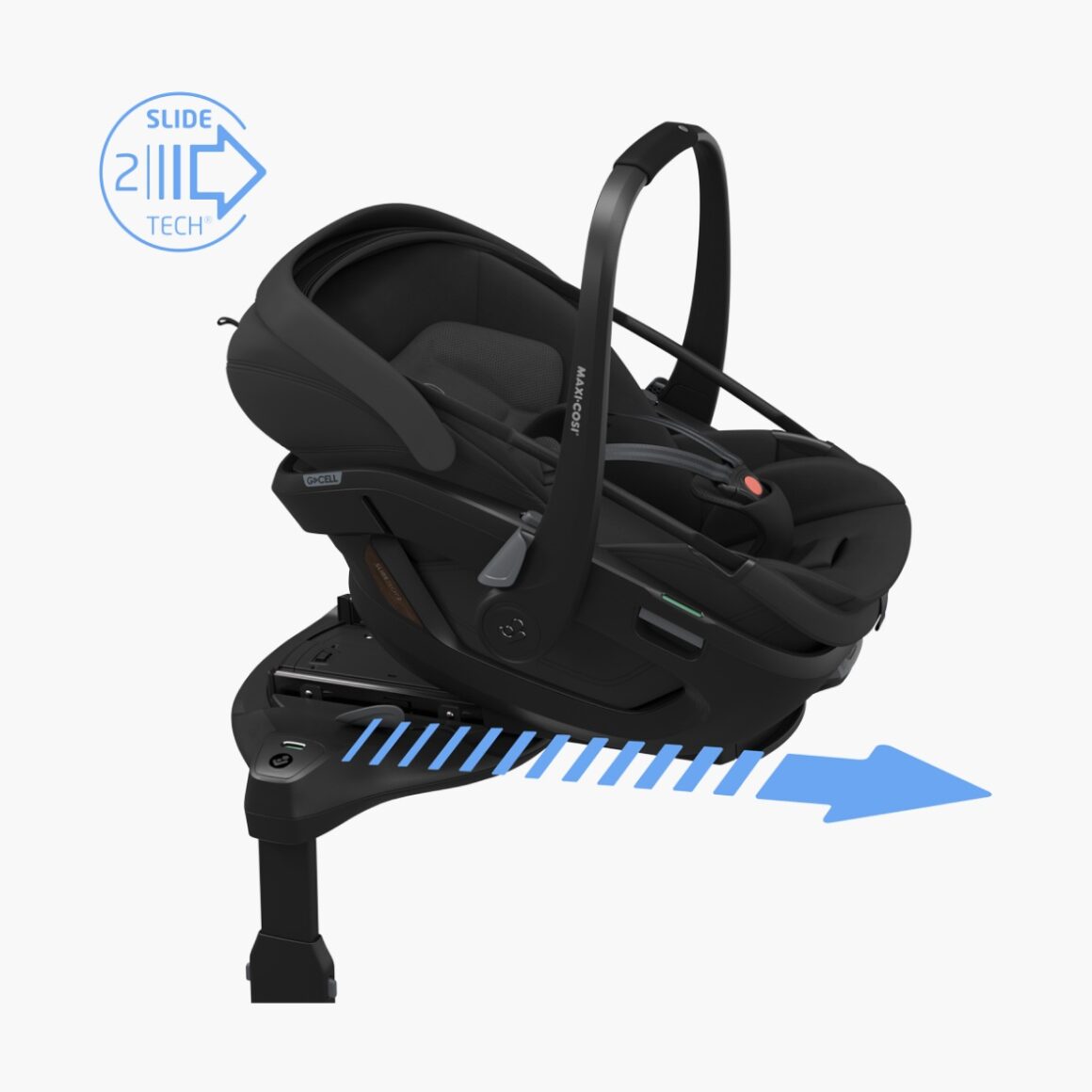 Maxi-Cosi Coral Slide Pro je jediná autosedačka na světe s vysouvací i otočnou základnou